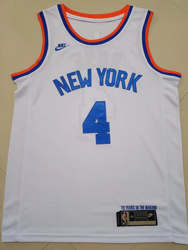 Men New York Knicks #4 Rose White Nike New Game NBA Jersey